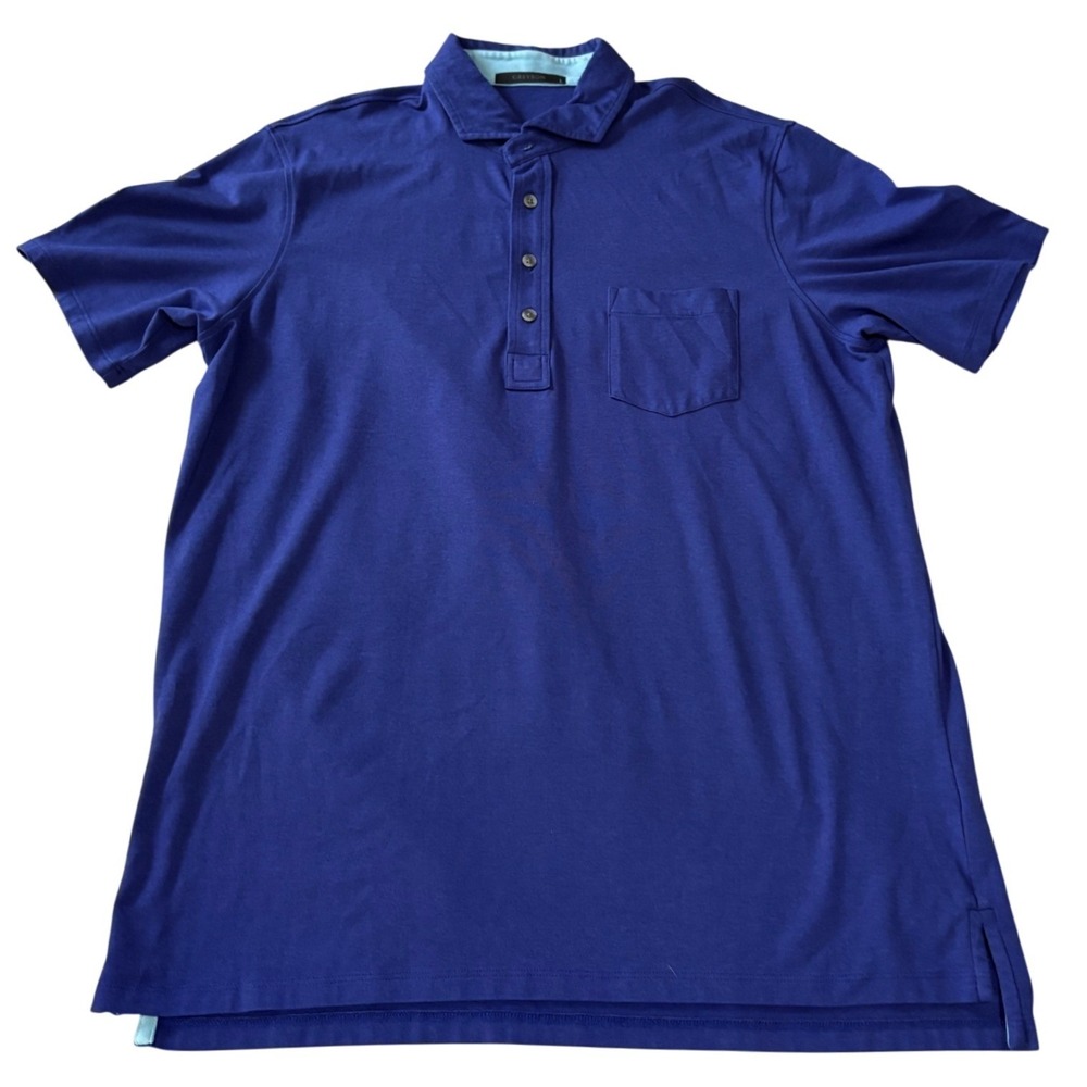 Greyson Clothiers Guide Polo Shirt Mens L Purple Blue Pima Cotton Blend Pocket